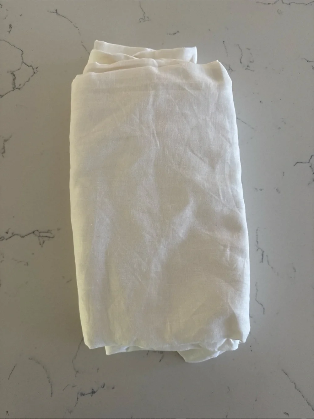 NEW Quince White European Linen Curtain 1 Panel Light Filtering Lined 48 x 96”